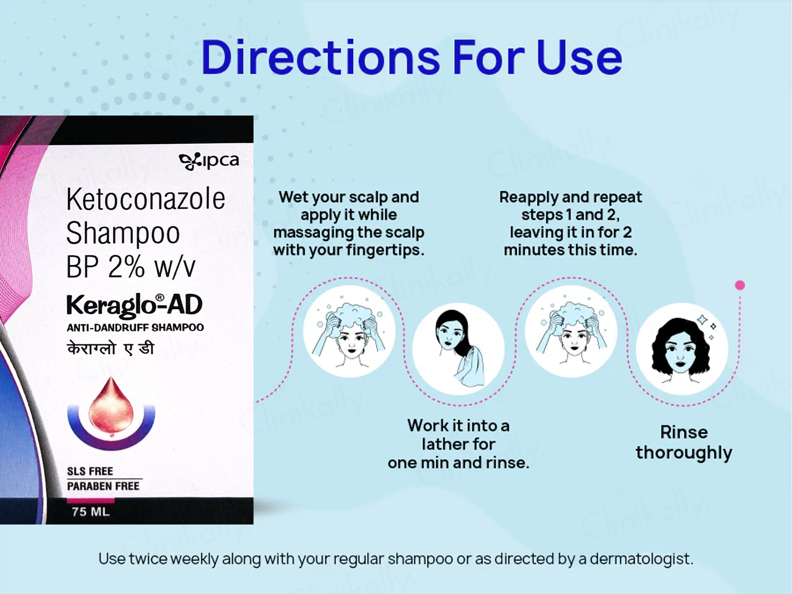 IPCA Keraglo-AD Anti-Dandruff Shampoo - Image 5