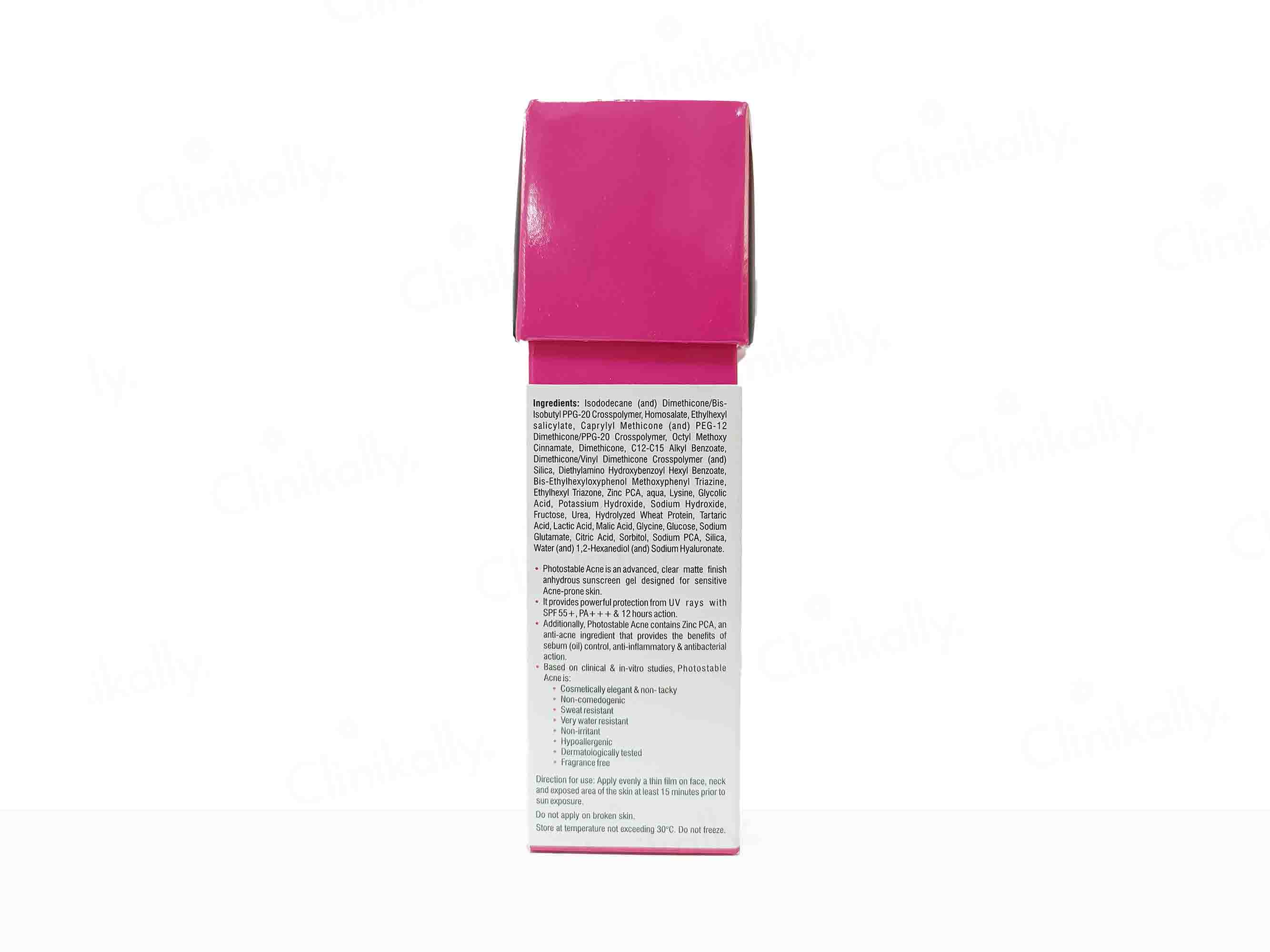 Photostable Acne Sunscreen Gel SPF 55+ PA+++ - Image 3